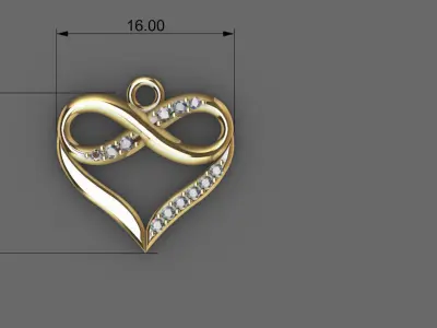 Pendant heart 3D model