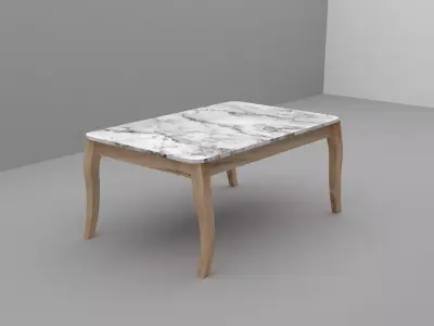 Marble Top Dining Table 3D Model 3D model