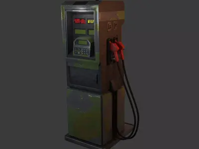 Sci fi gas pump Low-poly 3D model