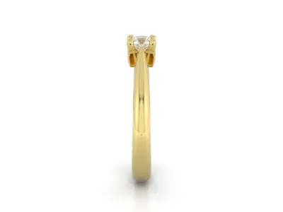 D-1768 solitaire diamond engagement ring gold 3D print model