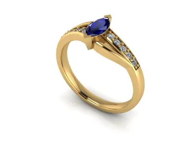The Marquise Ring 3D print model
