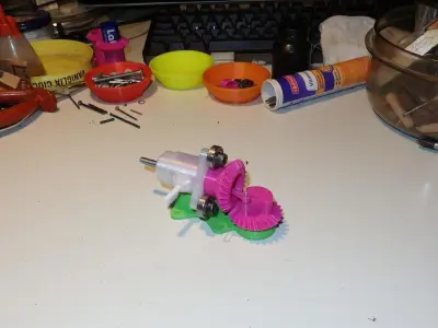 Air engine with rotating cylinder and Labello piston 3D print model