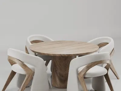 Dinning chair and table37 3D model