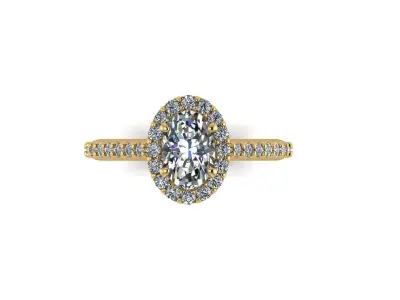 Women Diamond Engagement Ring R4 3D print model