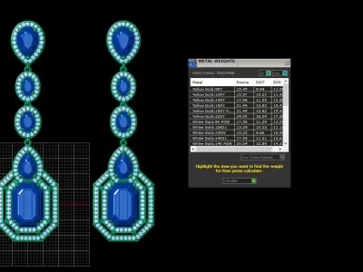 long dangle earrings  3D print model