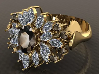 marquise diamond ring 04 3D print model