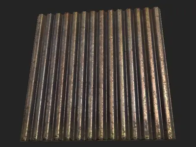 Steelworks MetalRoof Wall Low-poly 3D model