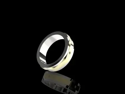 Mans Spinner Ring with 4 stones in 5 different Sizes 3D print model