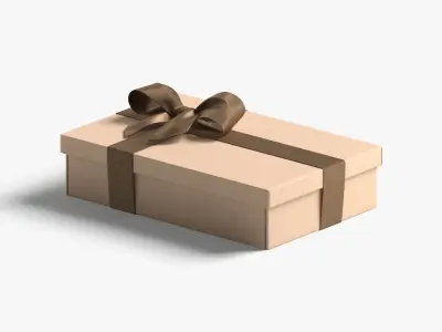 Gift boxes set - 6 box shapes Low-poly 3D model