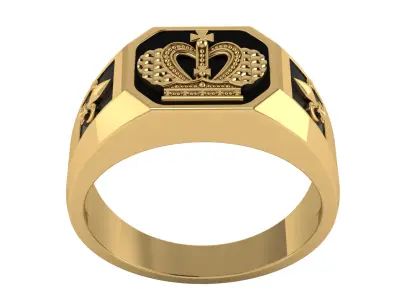 Crown Ring Size 54 3D print model