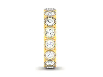 Band 3dm Render Details gold diamond eternity ring 3D print model