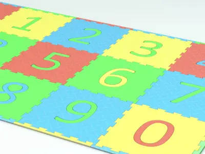 Childrens Playroom Foam Floor Tiles 3D model