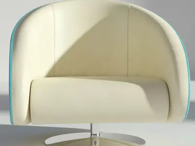 Leather Rotating Armchair 3D model