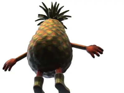 Cartoon Pineapple Low-poly 3D model
