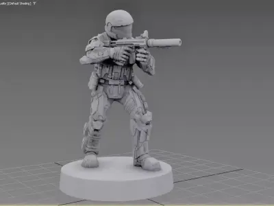 Armored Soldier High Detail STL File for 3D Printing 3D print model