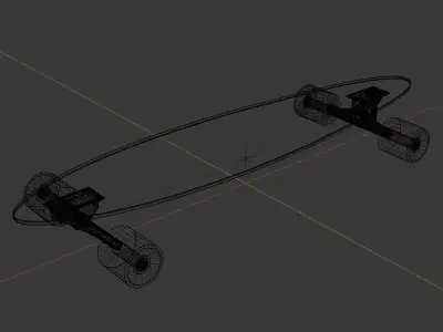Longboard pintail 3D model