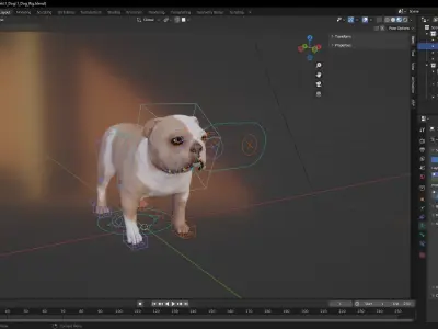 Pug Charming Bulldog French English Bulldog 3D Dog Models Low-poly 3D model