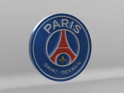 PSG Paris Saint-Germain Football Club Team Logo 3D model