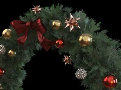 Christmas Wreath  Low-poly 3D model