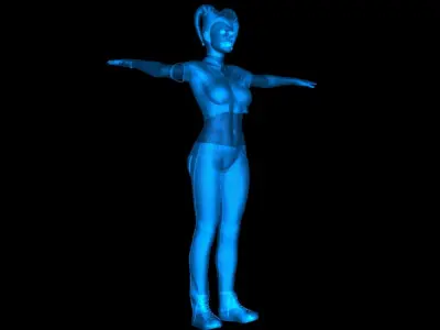 Soccer Fan Girl International 3D model