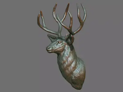 Mule Deer Buck bust 3D print model