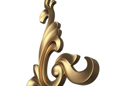 Corner Carved Plaster Molding Decoration 012 Low-poly 3D model