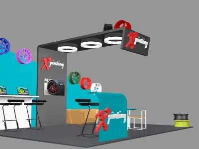 Exhibition booth 3D model 4