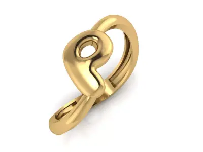 P alphabet bypass shell hallow ring 3D print model