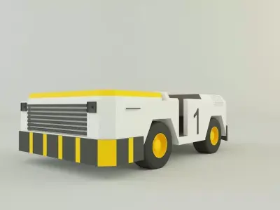 Tow flight deck tractor Low-poly 3D model