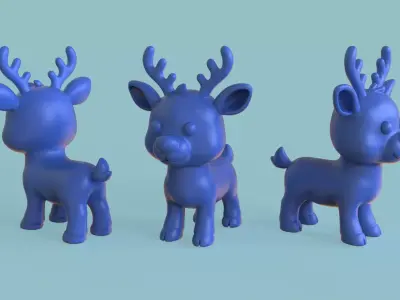 Cartoon Reindeer  Low-poly 3D model
