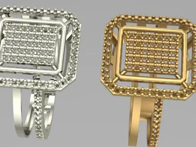 3steps diamond ring 3D print model