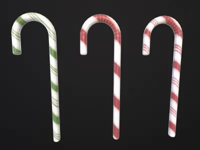 Christmas Candy Cane  Low-poly 3D model