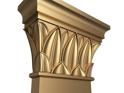 Carved Capital 04 Low-poly 3D model