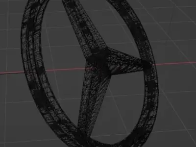 Mercedes 3D Logo Low-poly 3D model