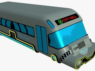 Hover bus Low-poly 3D model