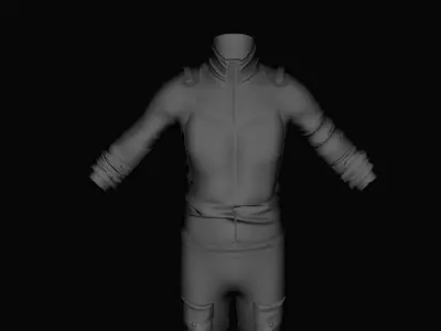 MENS QUARTER ZIP LONG SLEEVE SHIRT 3D model