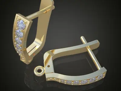 Earring 3D model 3D printable model 0142-7 3D print model