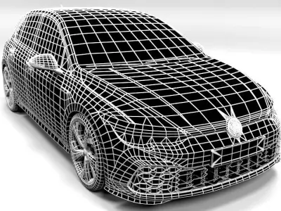 GOLF 8 GTI Low-poly 3D model