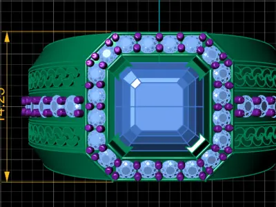 LUXURY GOLDEN RUBY RING 3D PRINTABLE MODEL 3D print model