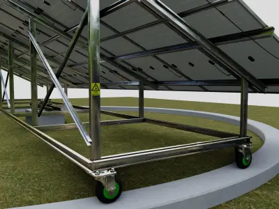Solar Energy 360 Deg Manual Tracker System 3D model