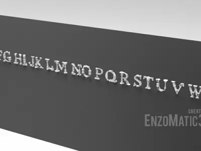 alphabet steampunk letters stl for 3d printing 3D print model