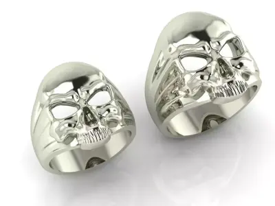 SKULL RING size 8 USA and 12 USA 3D print model