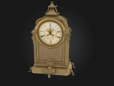 Gilded Elegance Clock  A Timeless Touch of Opulence 3D model