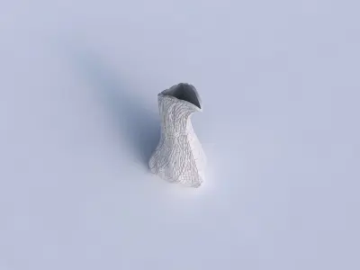 Vase puffy bent triangle with dense mosaic plates 3D print model purchase