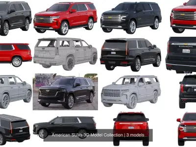 American SUVs 3D Model Collection 3D Model Pack