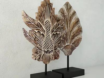 Albesia Wood Carved Decoration 2 3D model
