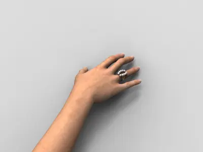 Ring R 195 pearls on air 3D print model