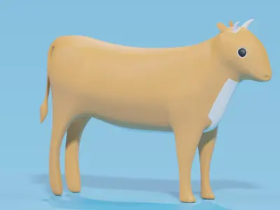 Cartoon Cute Cow 3D model
