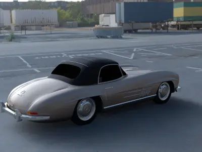 Mercedes 300SL Roadster Top Up HDRI 3D model