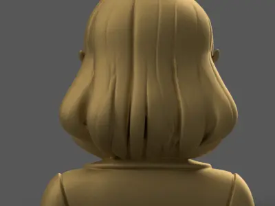 Cute Cartoon Girl Bust 3D Printable STL for Decoration 3D print model